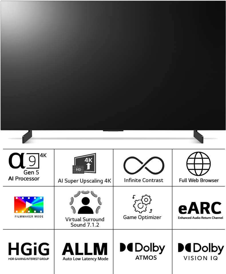 LG OLED C2 106 cm (42 inch) OLED Ultra HD (4K) Smart WebOS TV with ...