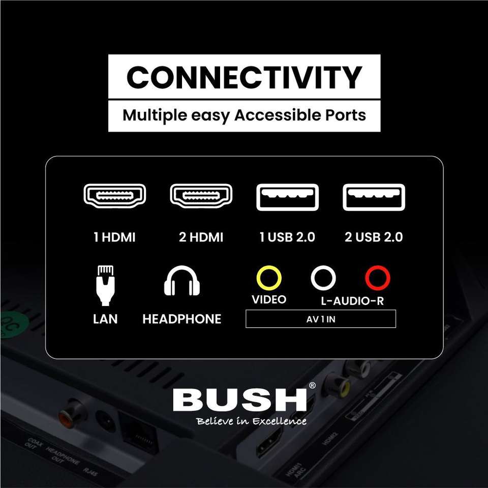Bush 108 cm (43 inch) Full HD LED Smart Android Based TV with Remote ...
