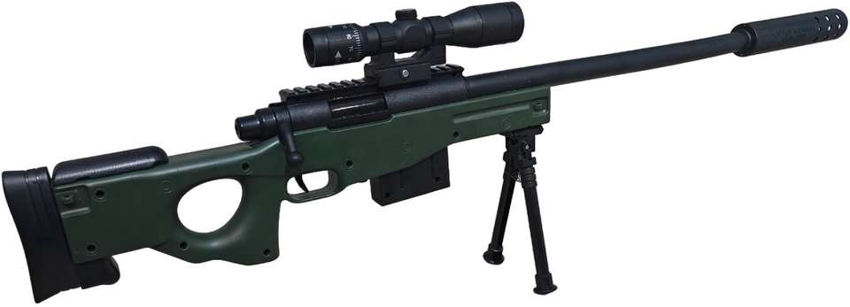 IndusBay 31 Inches AWM BB Bullet Toy Gun with 32X Zoom Scope and 100 BB ...