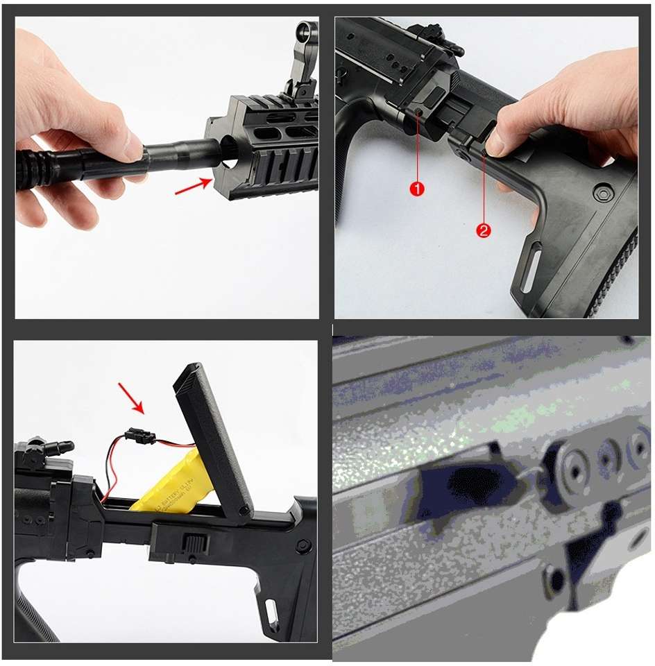 IndusBay SCAR Toy Machine Gun AK47 Automatic Gun Shoots Water Crystal ...