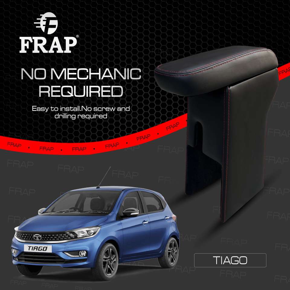 Frap Premium Armrest For Tata Tiago with Moulded Foam(Nappa,Double Red ...