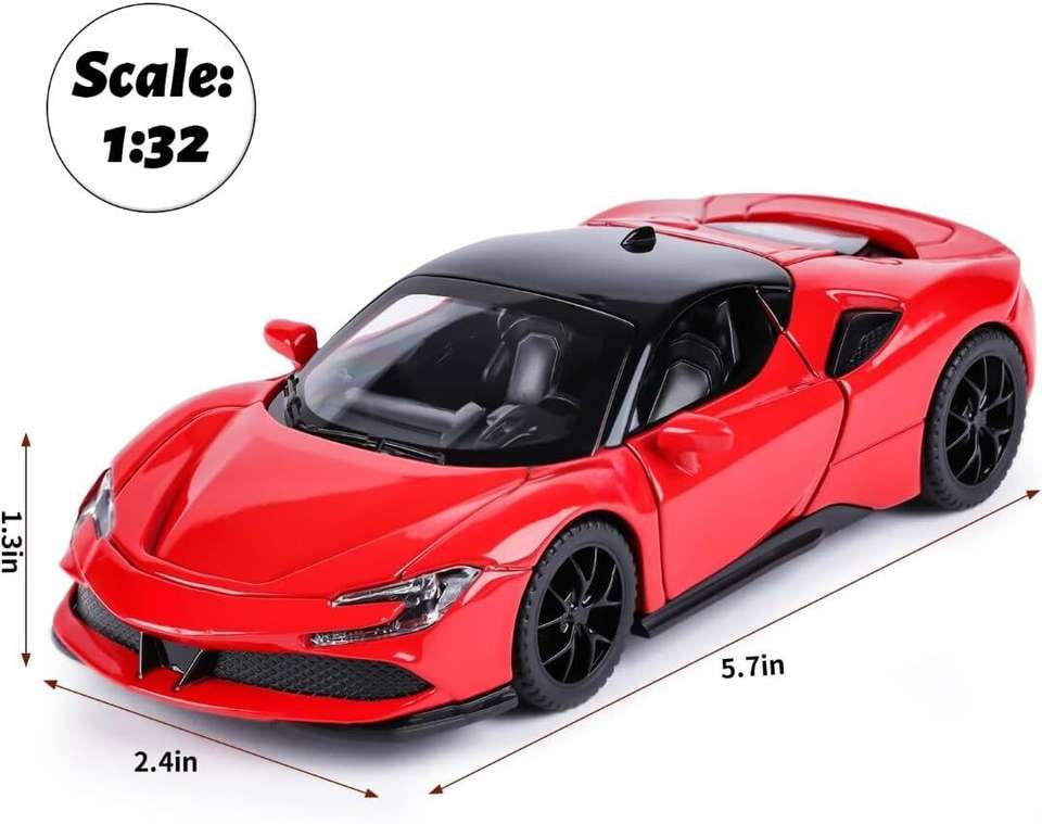Red Plus Sign Icon Pluspoint Diecast Red SF90 STRADALE Hardtop Toy Car - Diecast Red SF90 ...