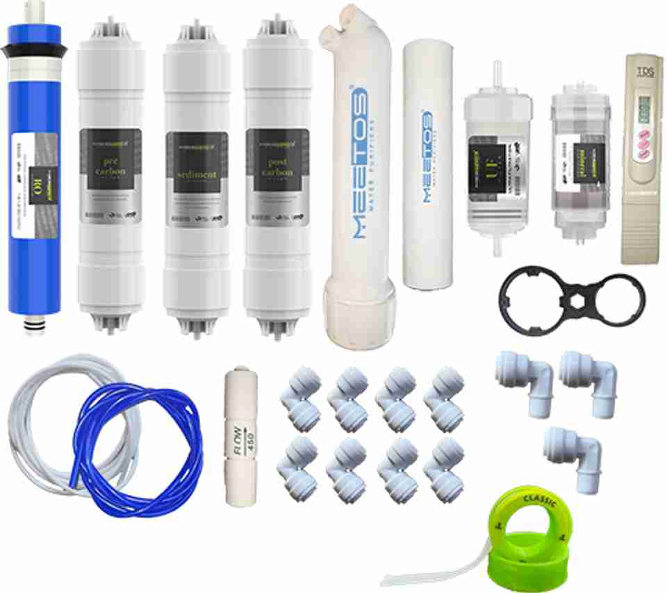 MEETOS RO 1 Year Service Kit with 80 GPD Mem, Inline Set, with All RO ...