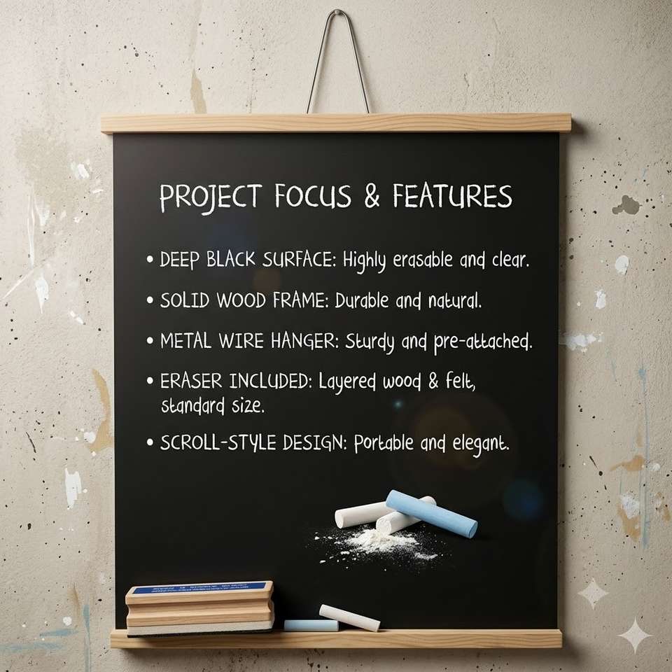 Flipkart.com | Pravyon Non Magnetic Wooden Chalk Board Roll Up Wooden ...