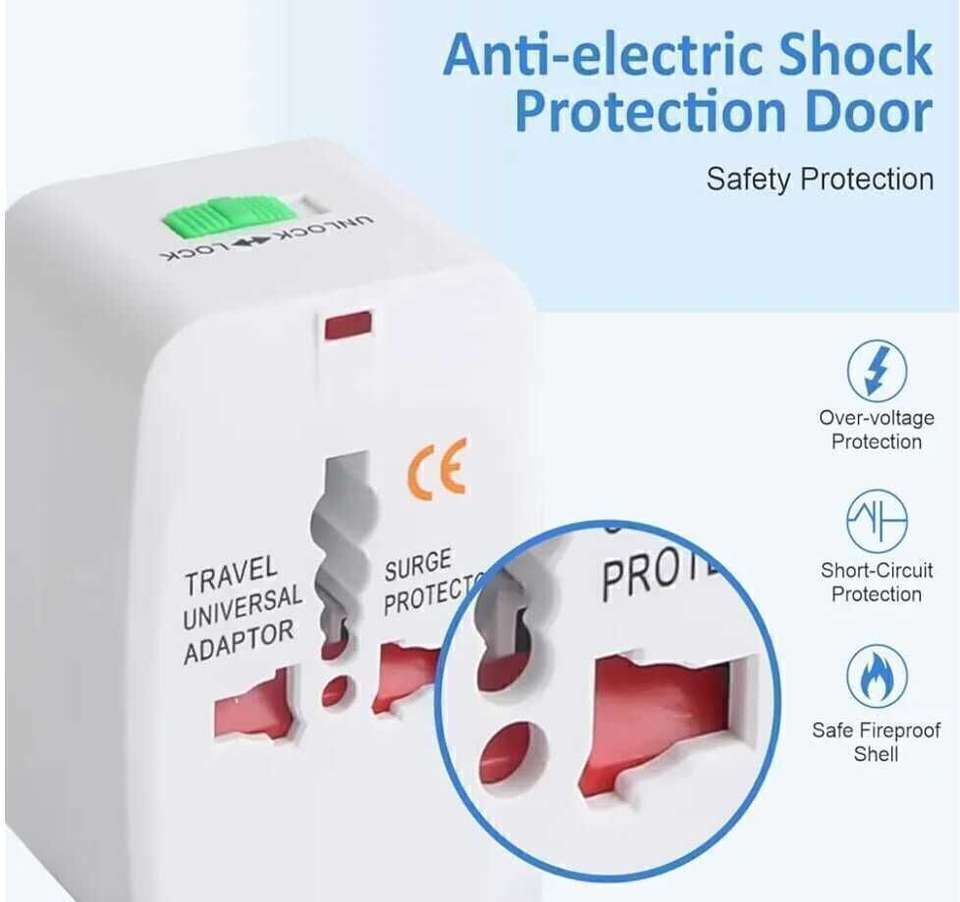 HSD INTERNATIONAL TRAVEL ADAPTER CHARGER WHITE WITH MULTI FUNCTION 2 ...