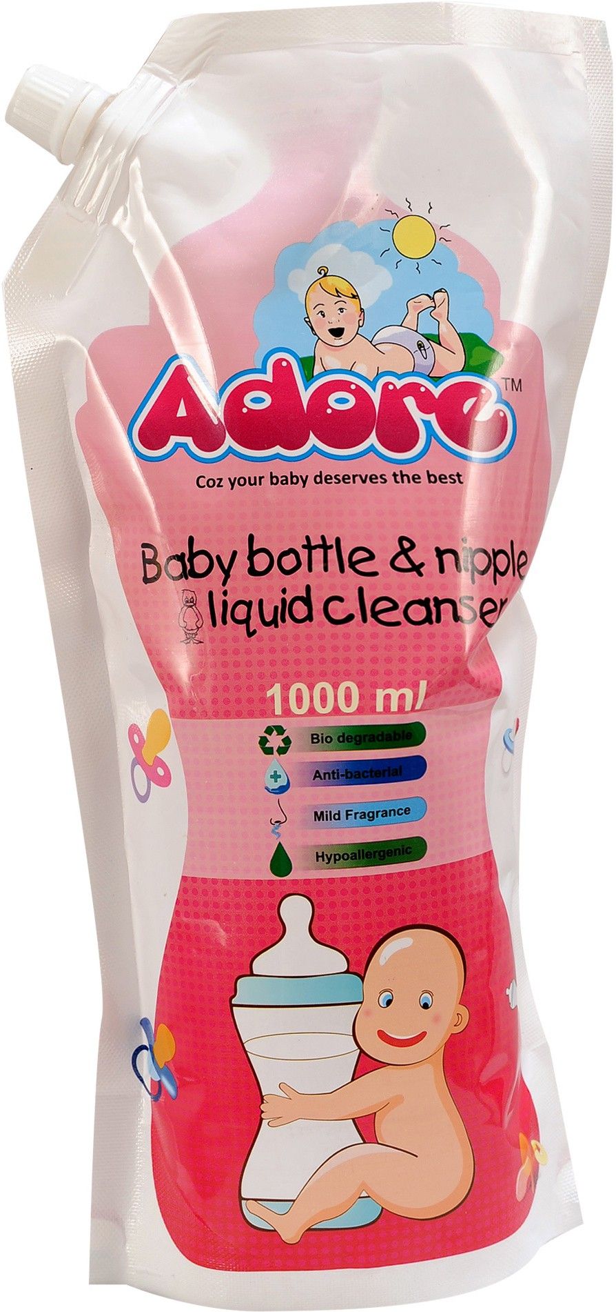 Baby bottle & nipple liquid cleanser