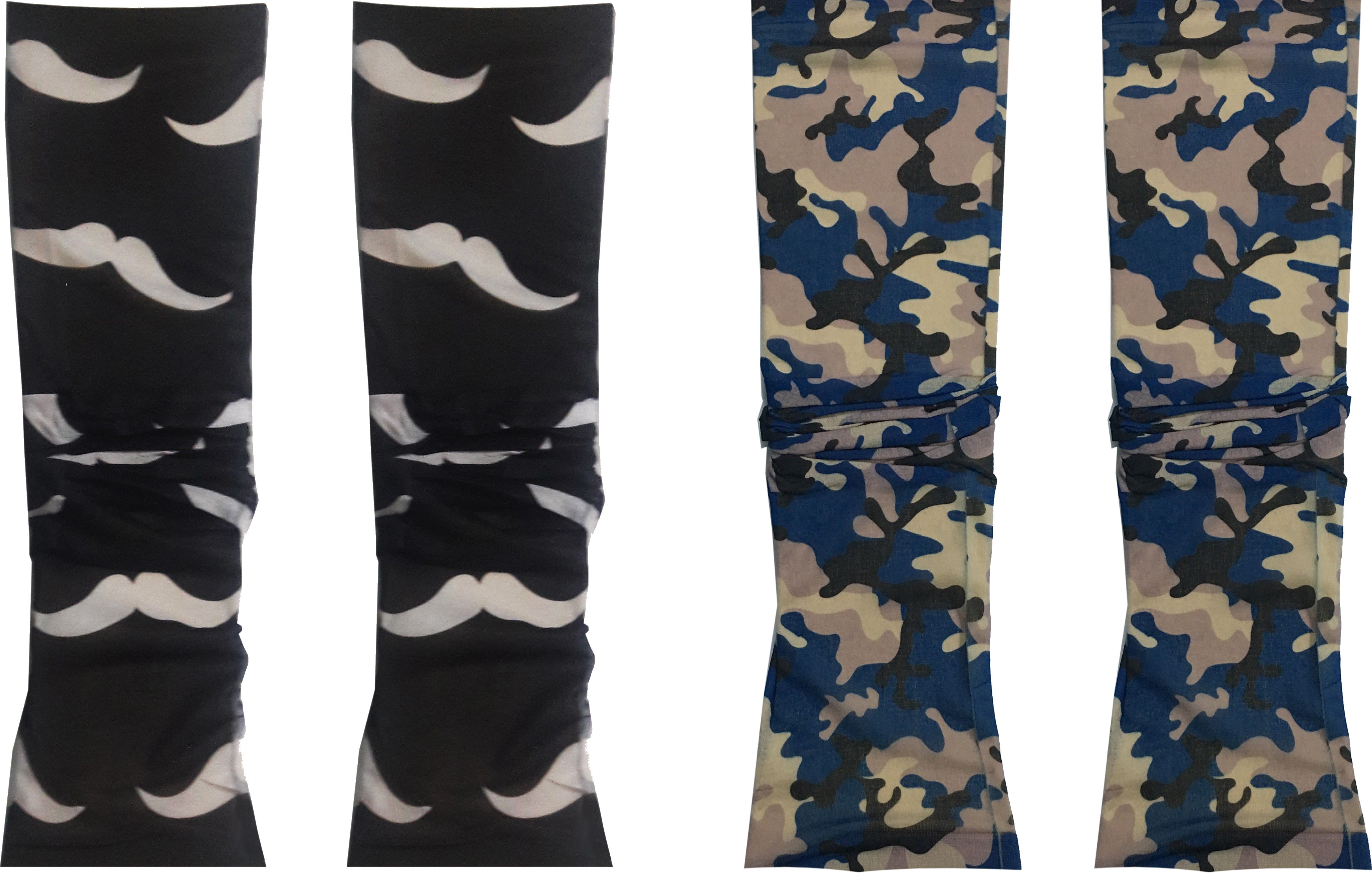 Atyourdoor TatooMoustacheBluearmy22 Nylon Arm Warmer