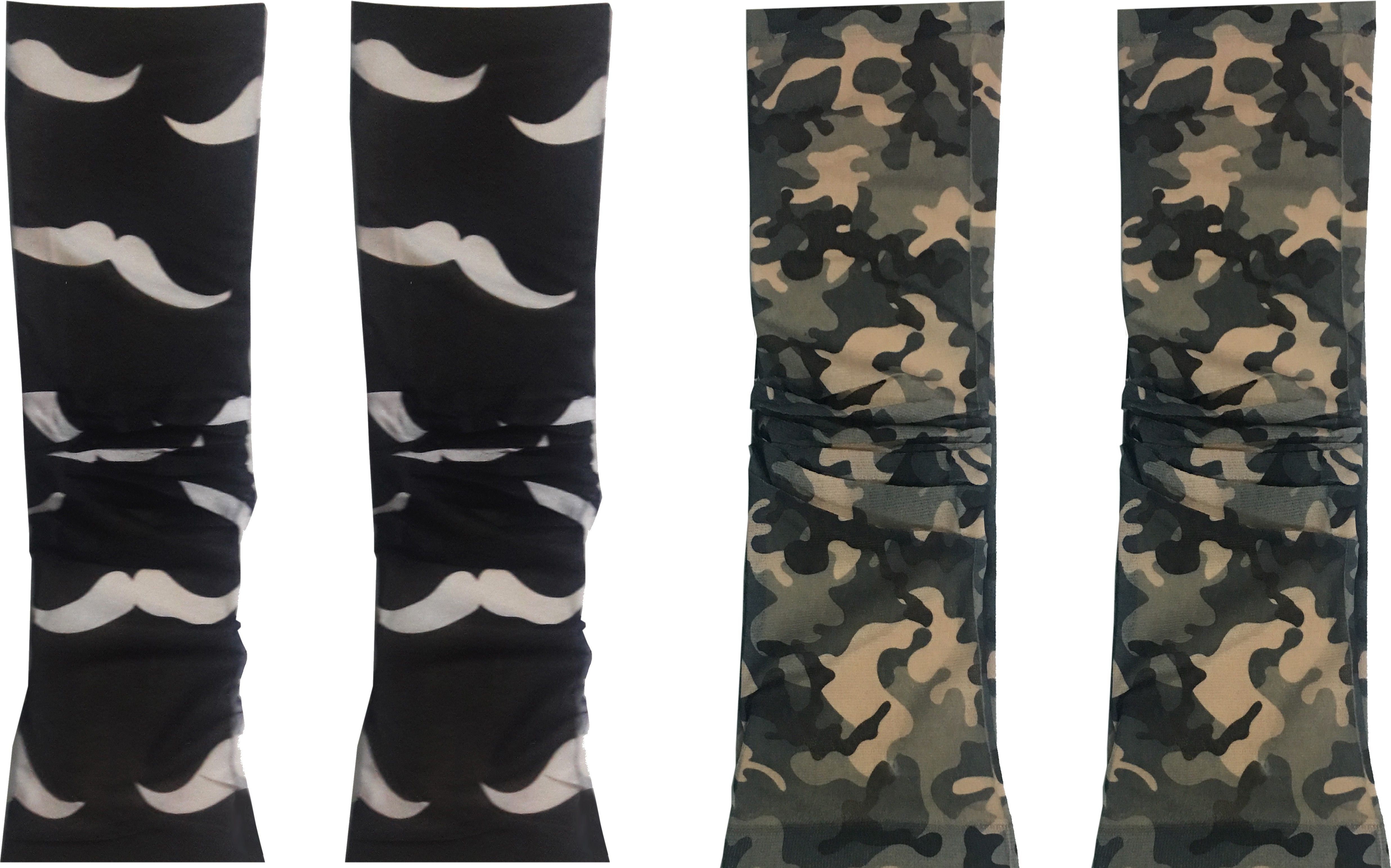 Atyourdoor TatooMoustacheDarkGreyarmy22 Nylon Arm Warmer