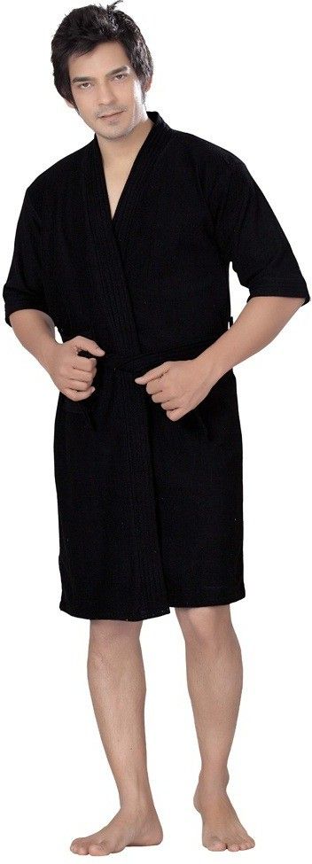 superior Black Free Size Bath Robe-picture-8