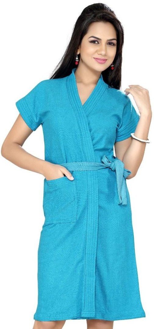 Blue Free Size Bath Robe-image-1