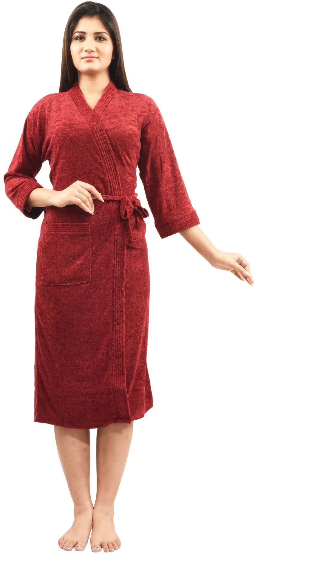 superior Maroon Free Size Bath Robe-picture-25