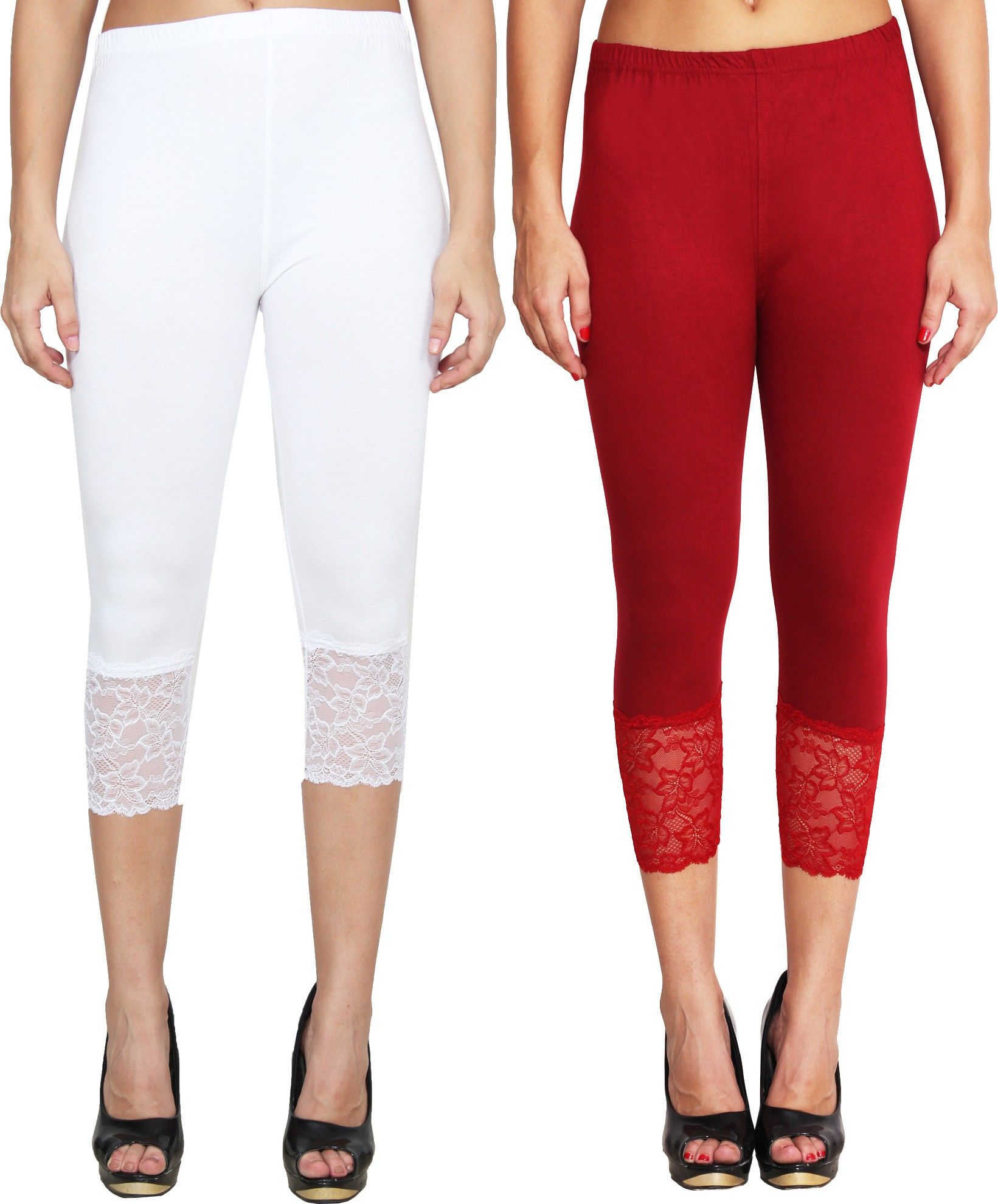 lgc Women White, Maroon Capri-picture-27