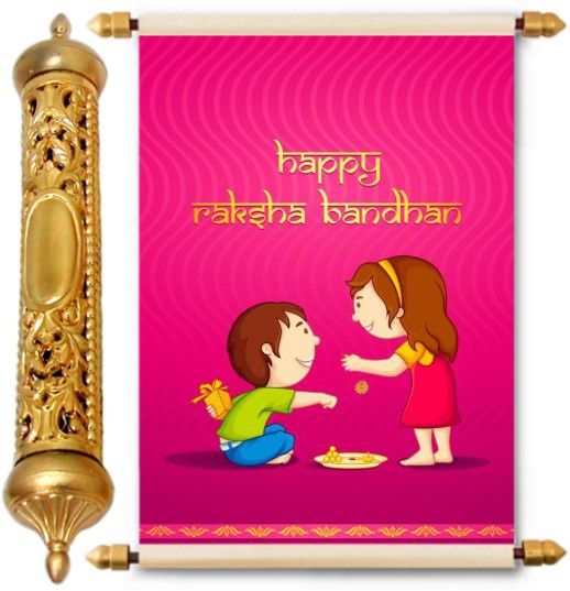 lolprint Gold Rakhi Gift Scroll Greeting Card-picture-28