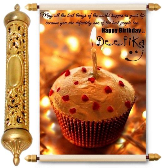 lolprint Happy Birthday Deepika 24K Gold Scroll Greeting Card-picture-24