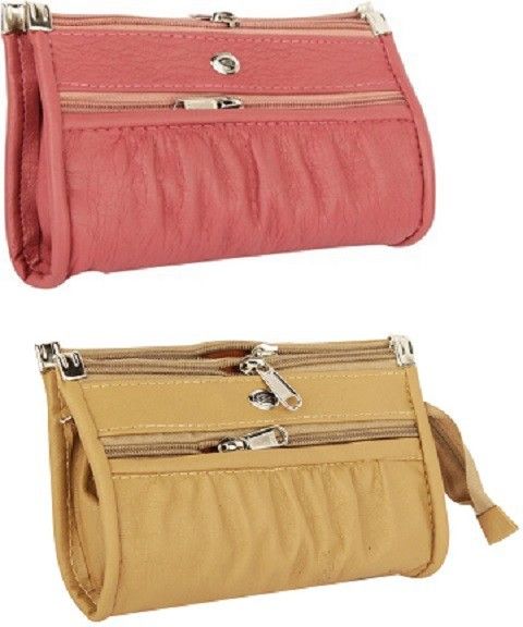jmd Casual Pink, Beige Clutch - Regular Size-picture-11