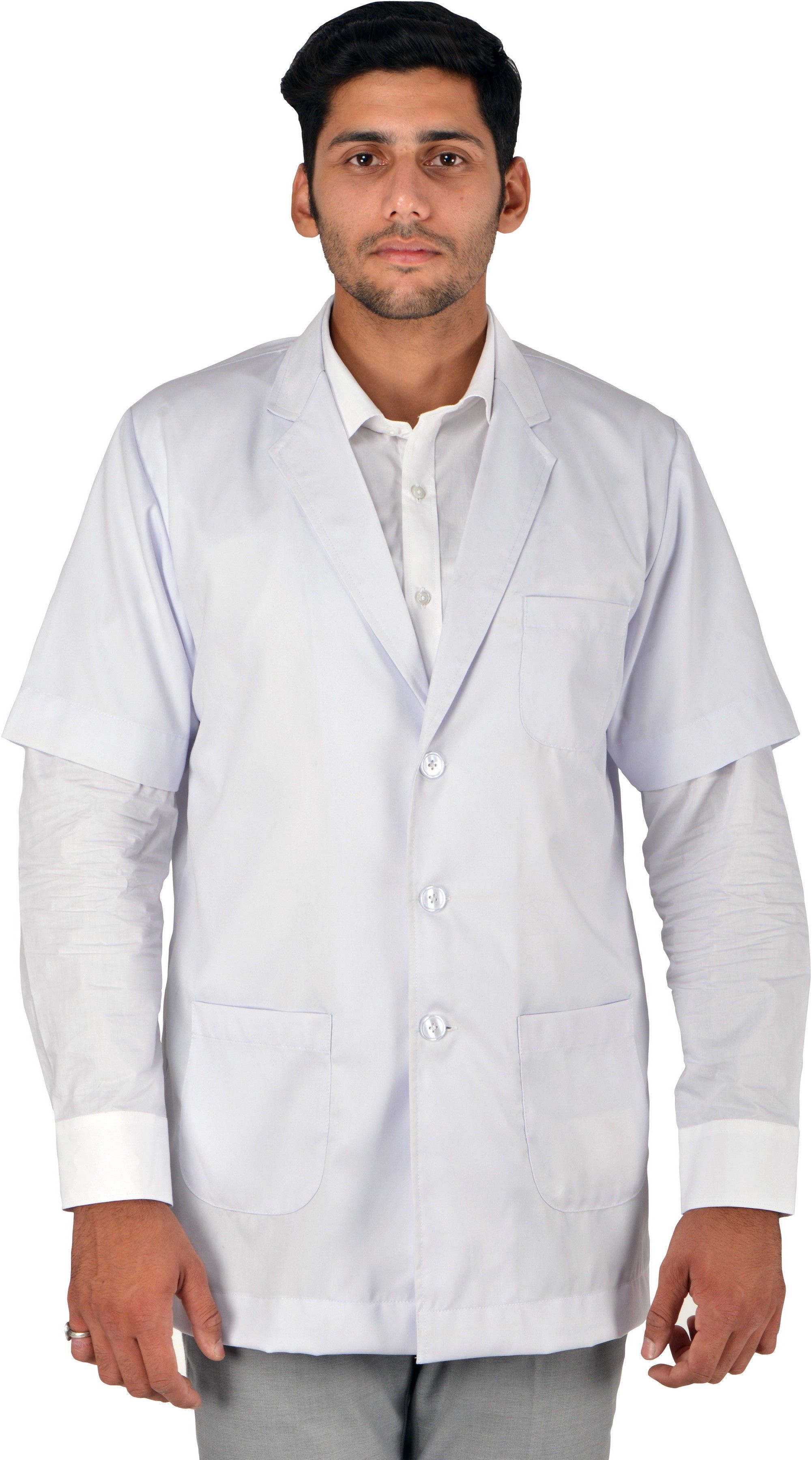 Cotton Blend Self Design Coat For Men-image-0