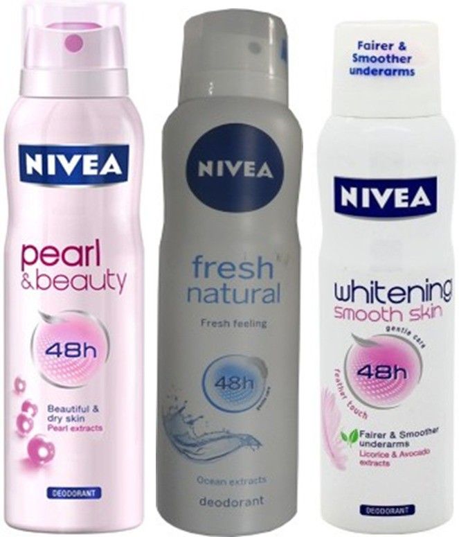 nivea Whitening Smoothskin ,Pearl&Beauty,fresh natural Deodorants Pack of 3 For Women Combo Set-picture-10