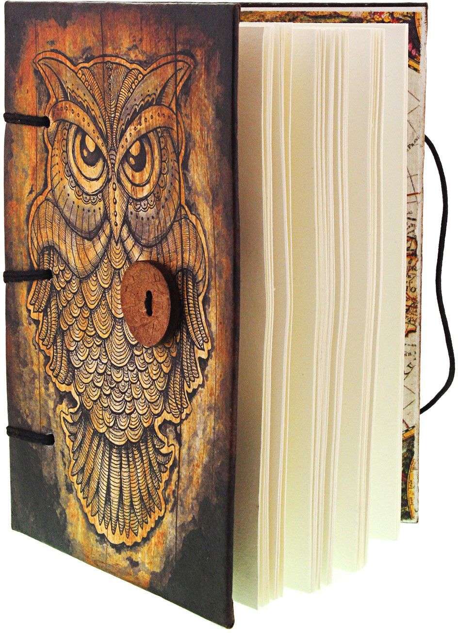 Vintage Owl Print In Special Binding Regular Notebook Unruled 144 Pages-image-12