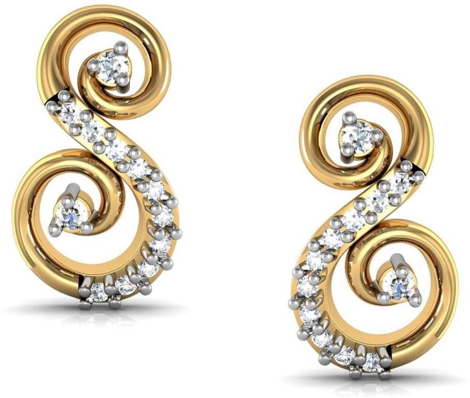 avsar Kinjal Yellow Gold 18kt Diamond Stud Earring-picture-15