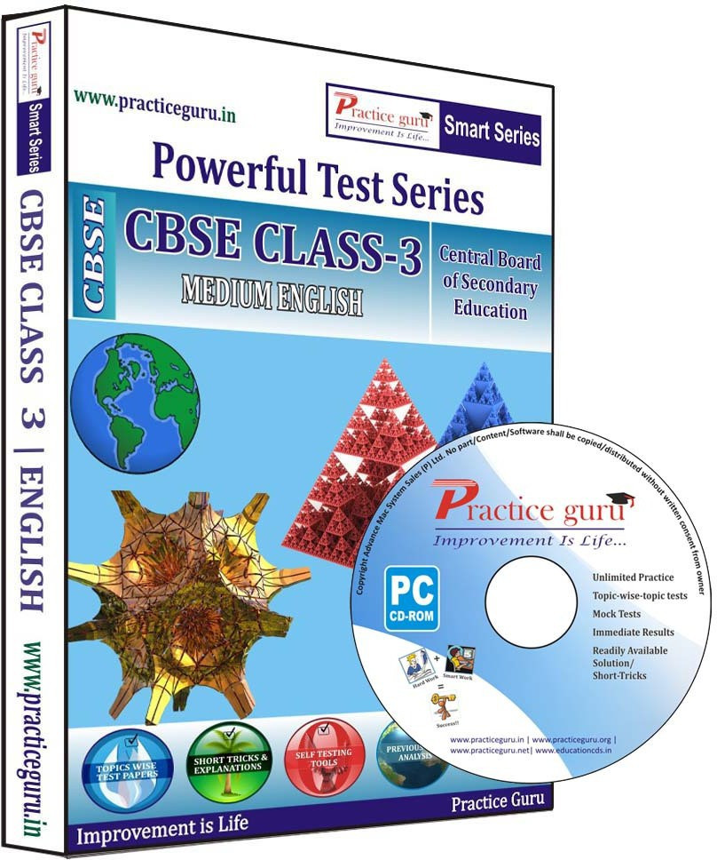 practice guru Class 3 - Maths, EVS & English Combo image 1