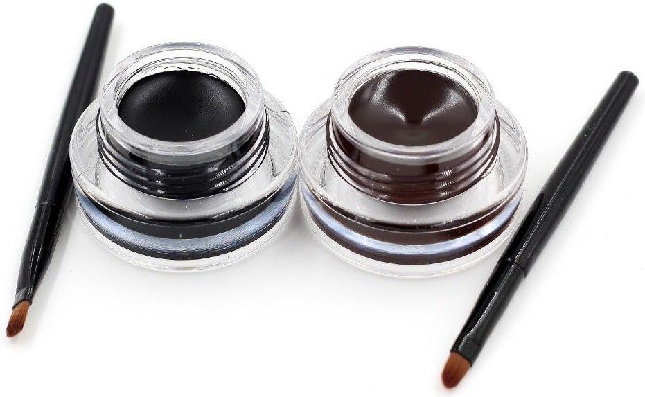 highfly Music Flower 2 in 1 Black & Brown Water Proof & Smudge Proof 24hrs Gel Eyeliner / Kajal 3+3=-picture-20