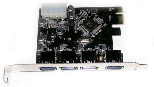 Live Tech 1X 4 USB Port PCI Express Internal Sound Card image 1