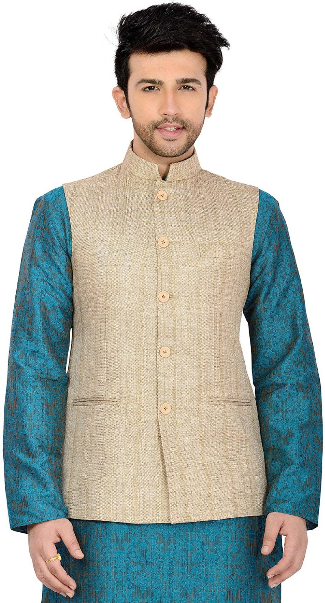 manyavar Self Design Men Waistcoat-picture-28