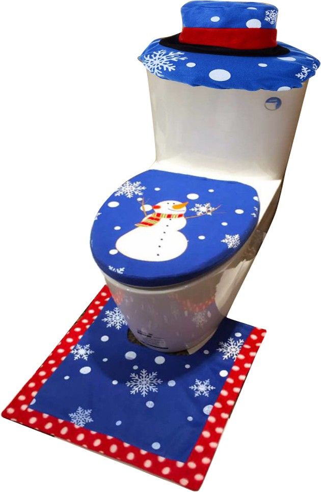 Snowman Christmas Toilet Seat Cover Attach to Toilet Safety Frames for Toilet