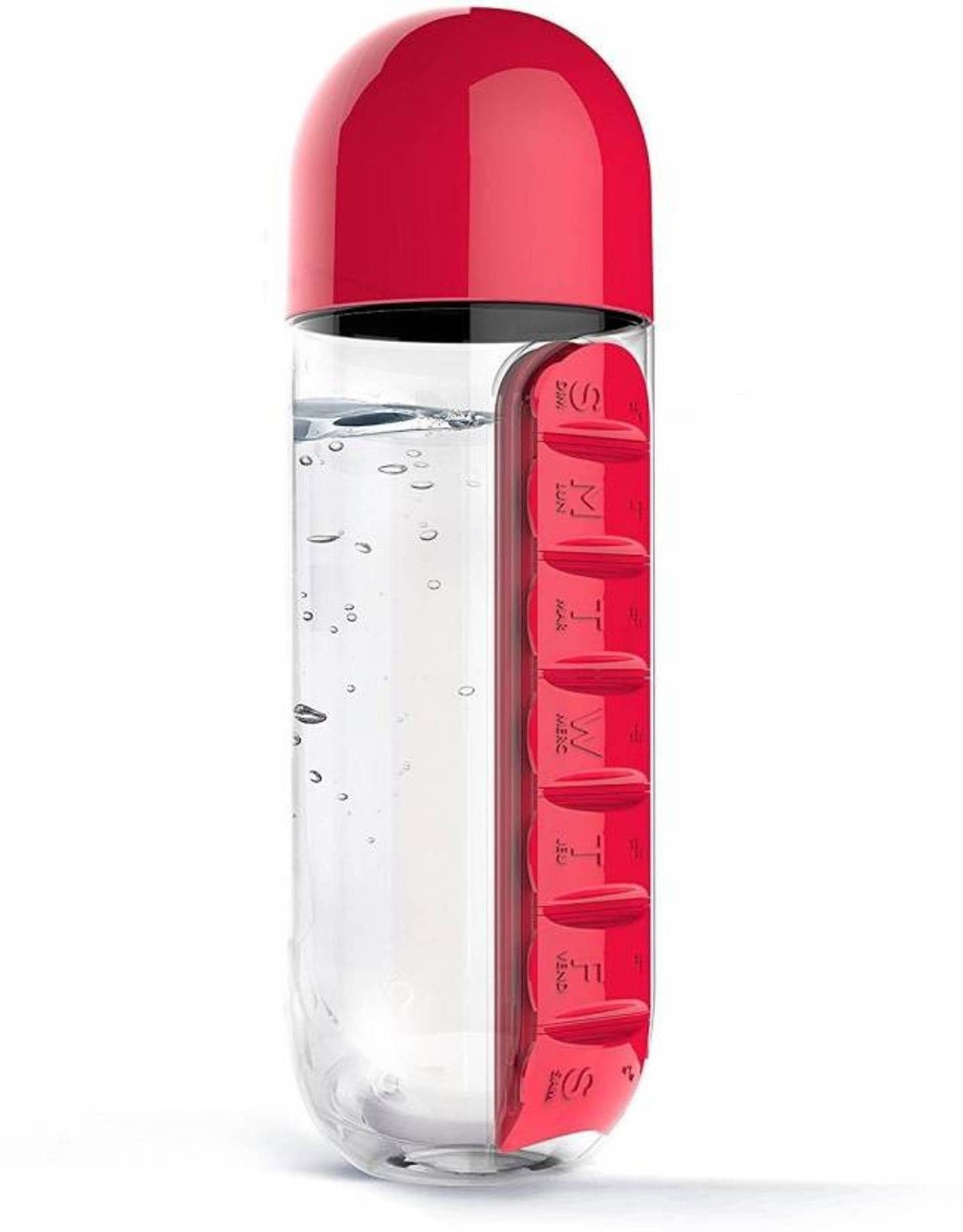7-days Pill & Vitamin Organizer Water Bottle Pill Box