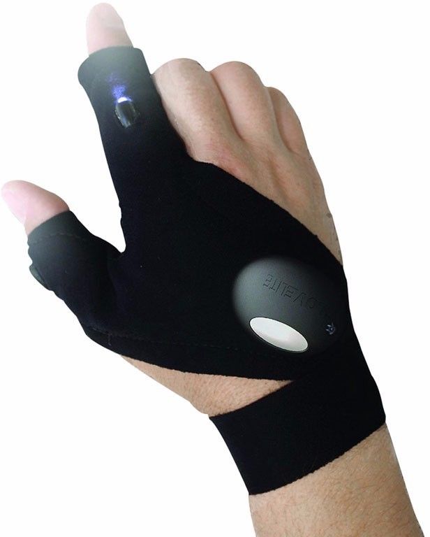 Fishing Strap Fingerless LED Glove Flashlight Torch Climbing Gloves-image-30
