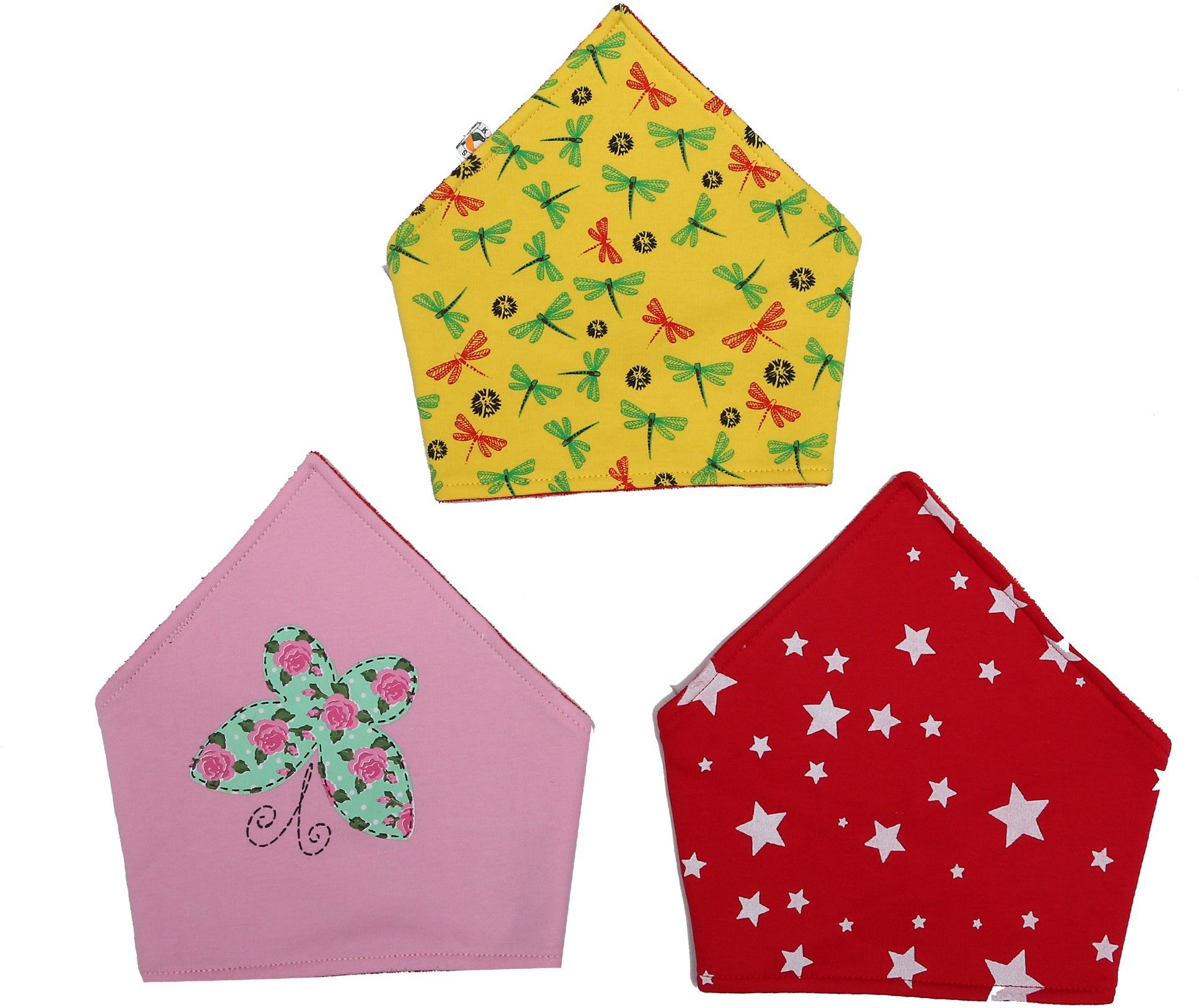 Cotton Multicoloured Bandana Bibs Combo 3- Set of 3-image-38