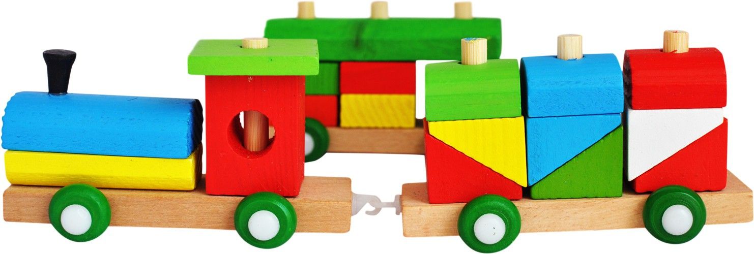 trinkets & more - Shape Sorter Train (36 Pieces) | Geometric Shapes Wooden Puzzle Stacking Toy | Early Educational Toys Toddlers | Kids 3 + Years-picture-35