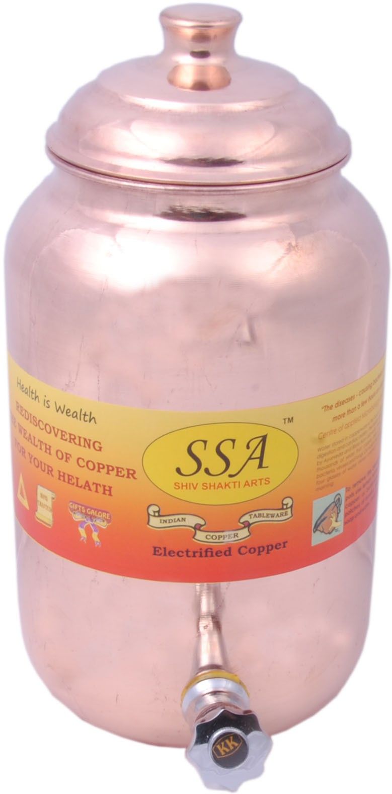 shivshakti arts Handmade Pure Copper Plane Water Pot/Tank Capacity = 8 Litres C-568B 8 L Drum-picture-39