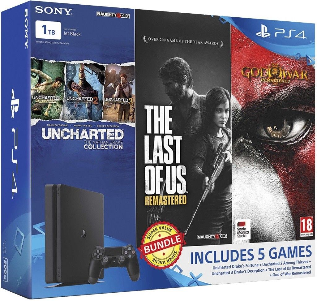 SONY PlayStation 4 (PS4) Slim 1 TB with Uncharted Collection, The Last of Us Remastered and God of War Remastered-picture-27