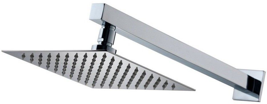prestige 10"x10" Stainless Steel Ultra Slim Shower with 18inch Arm (Pack of -1) Fixed Mount-picture-30