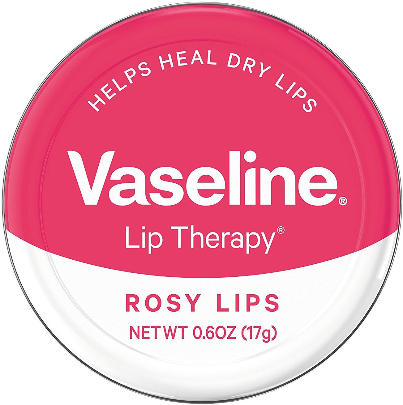 Vaseline Lip Tins Rosy Lips, Provides Hydration, Sheer Pink Tint & Glossy Shine