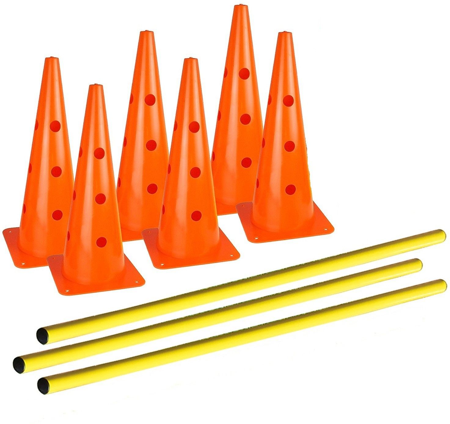 15 Inches Cone Hurdles Set of Six Cones And Three Poles, Plastic Speed Hurdles-image-10