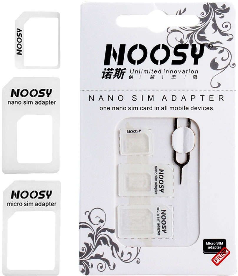 Generix Pack Of 2 White Mini Micro Nano Noosy Sim Adapter