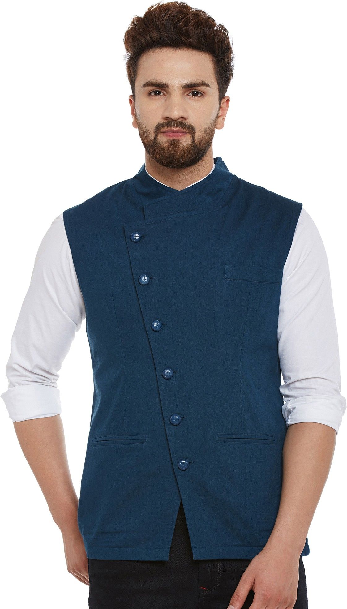 hypernation Solid Men Waistcoat-picture-19