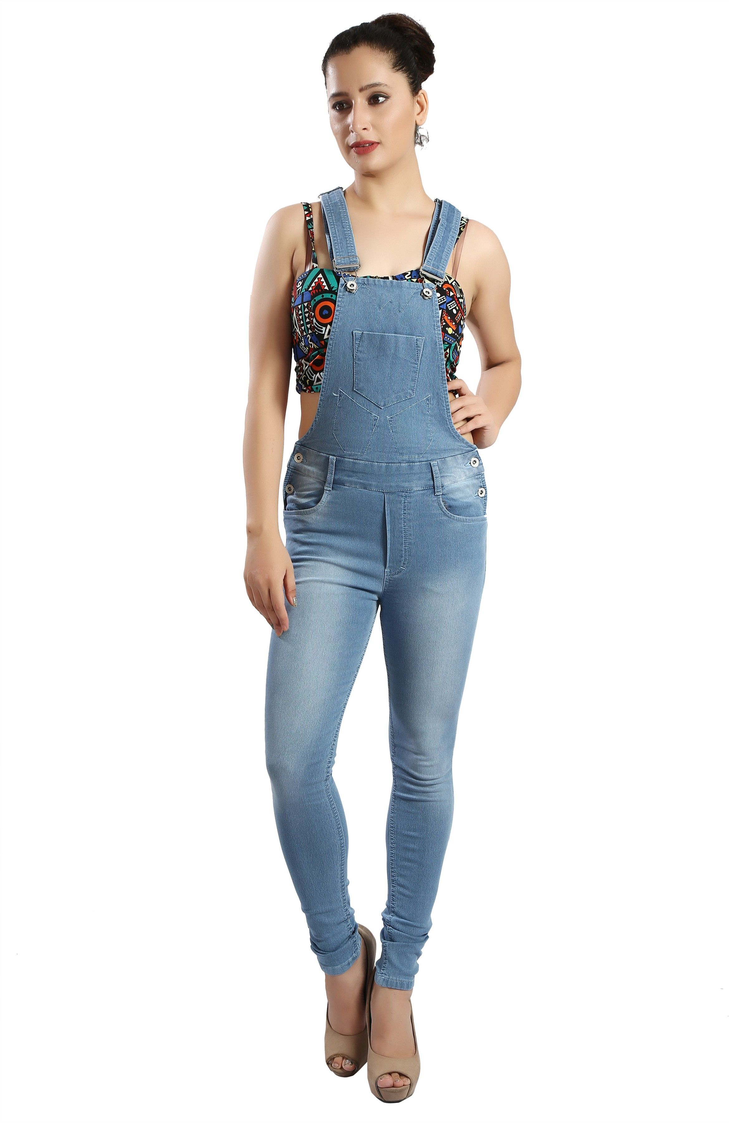 fck-3 Women Light Blue Dungaree-picture-43