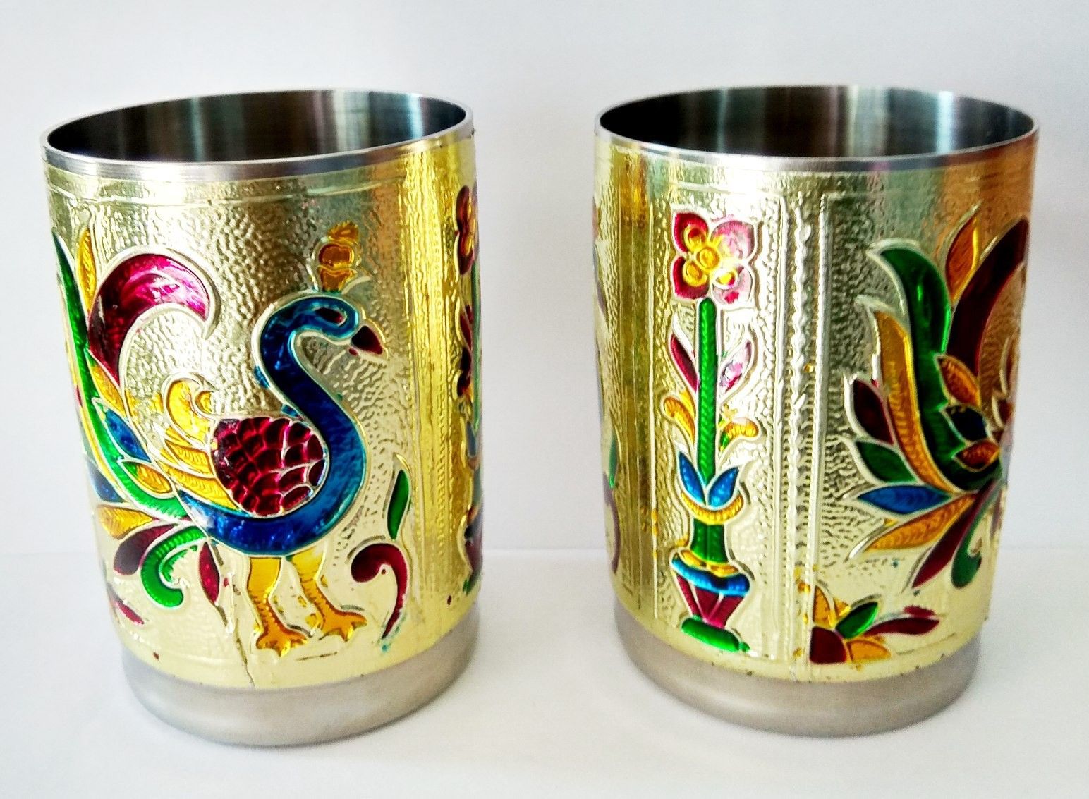 MEENAKARI GLASS 2 A Glass Tray Set