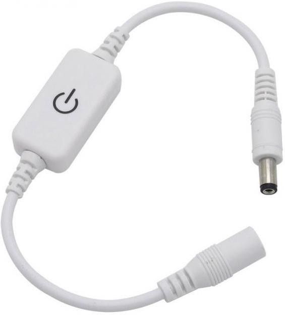 LED Touch Dimmer Switch with DC Female & Male Plug - White 5 A Sliding Dimmer