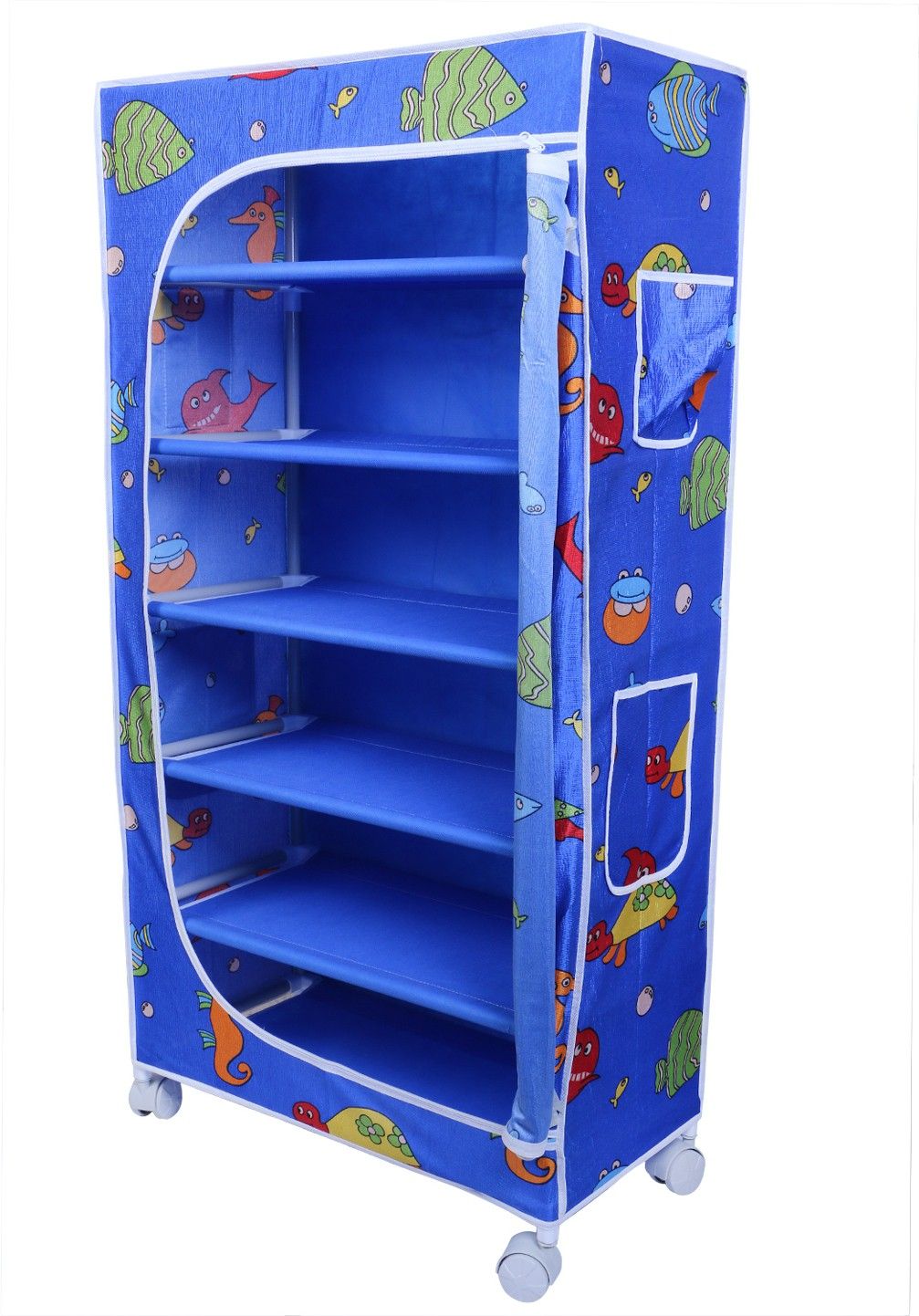 little one's 6 shelves Aquatic Powder Coated Carbon Steel Collapsible Wardrobe-picture-20