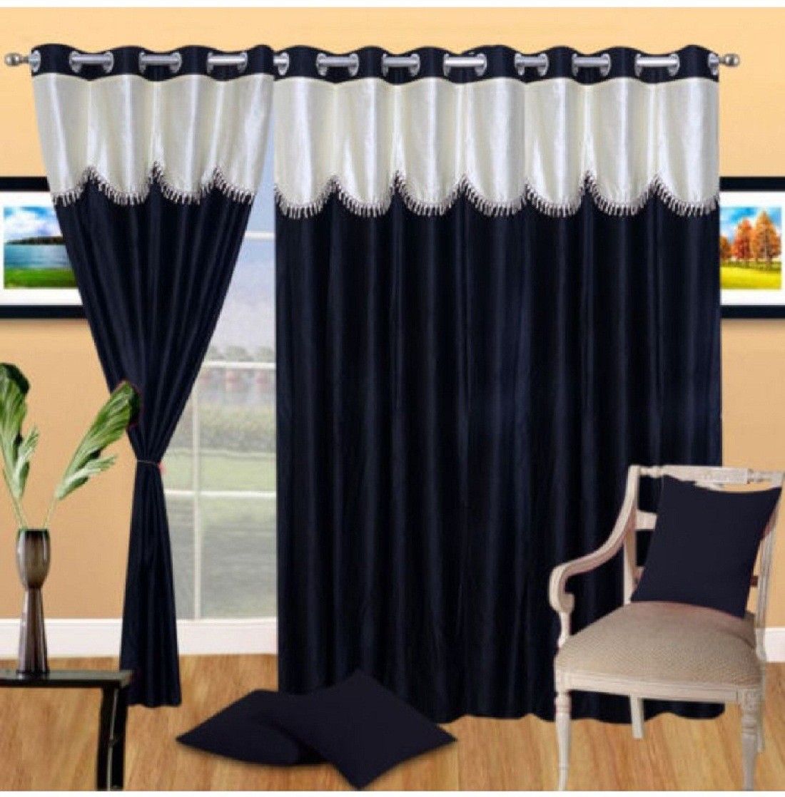 152 cm (5 ft) Polyester Semi Transparent Window Curtain (Pack Of 3)-image-3