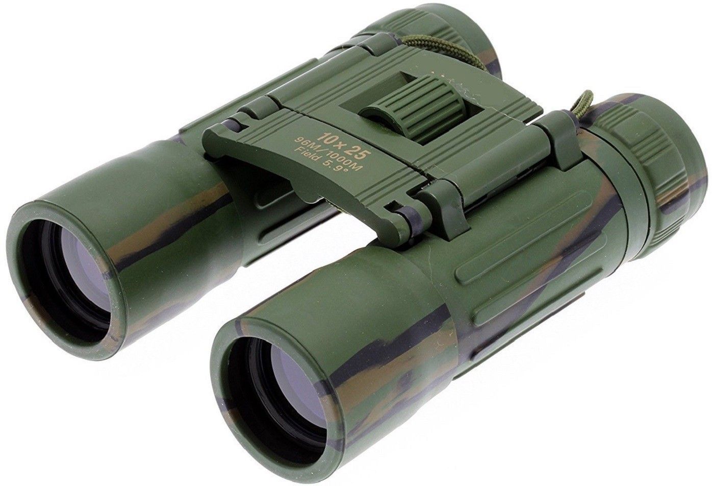 Iktu 10X25 Mini Binoculars Telescope Sports Hunting Camping Survival Kit - Military Green Binoculars