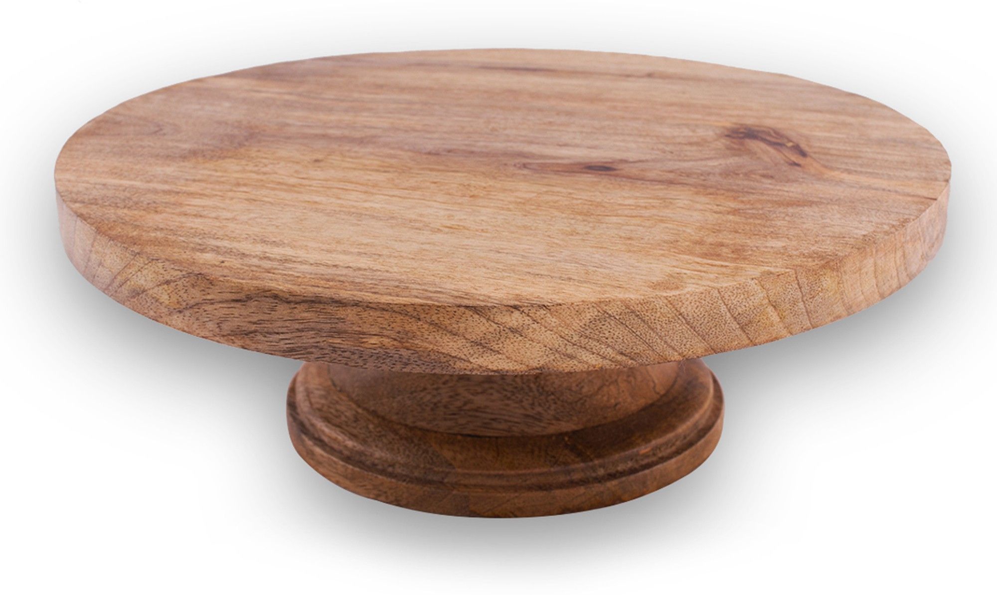 homesake 12 Inch Round Wooden Cake and Dessert Pedestal Display Stand, Natural finish Wooden Cake Server-picture-29