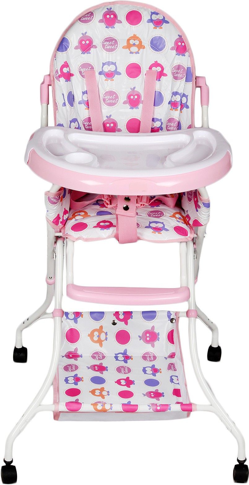 Foladable High Chair , Baby Dining Chair with wheel- Pink ( Model-8013 )-image-21