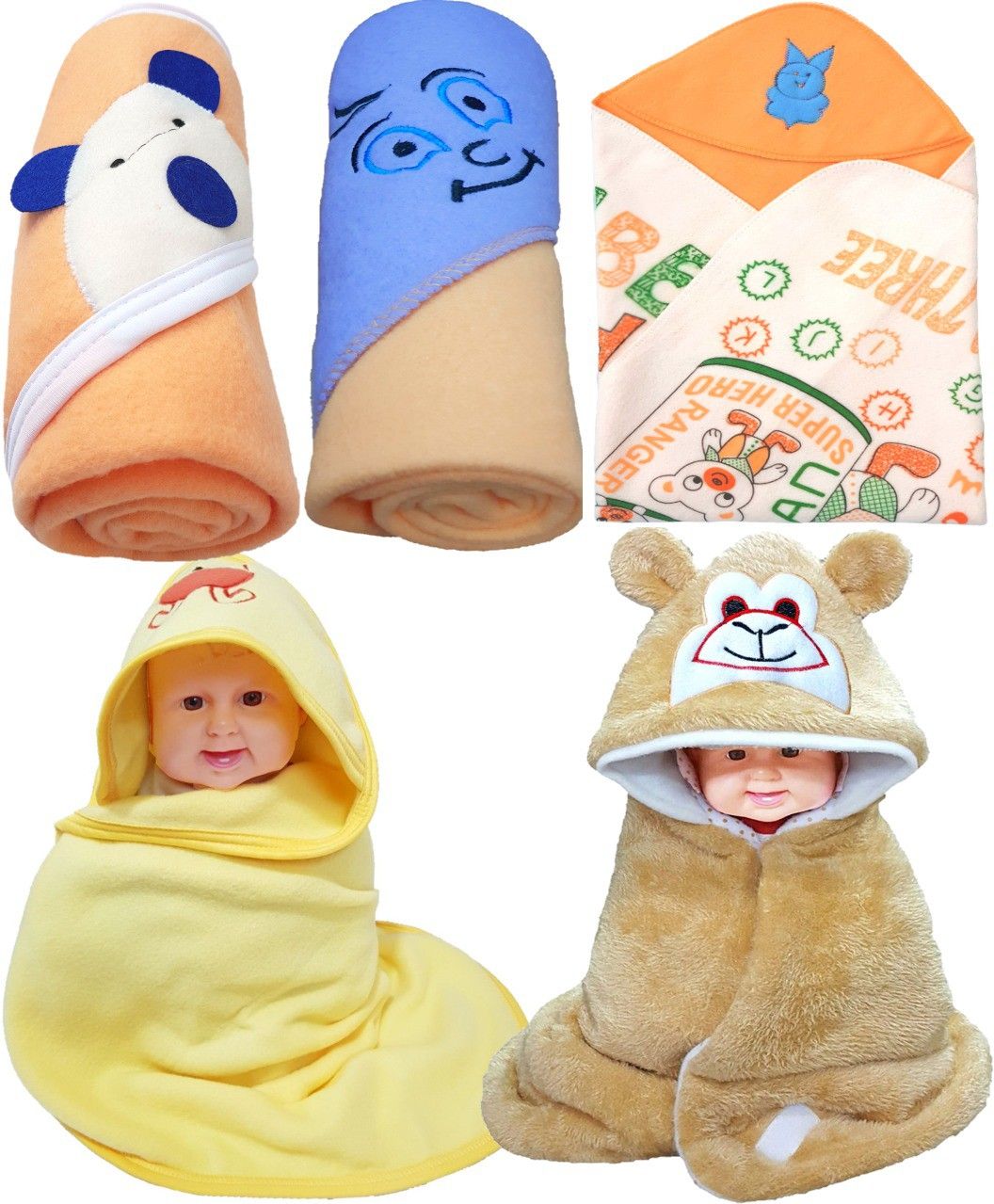 brandonn Abstract Single Hooded Baby Blanket forMild Winter-picture-28
