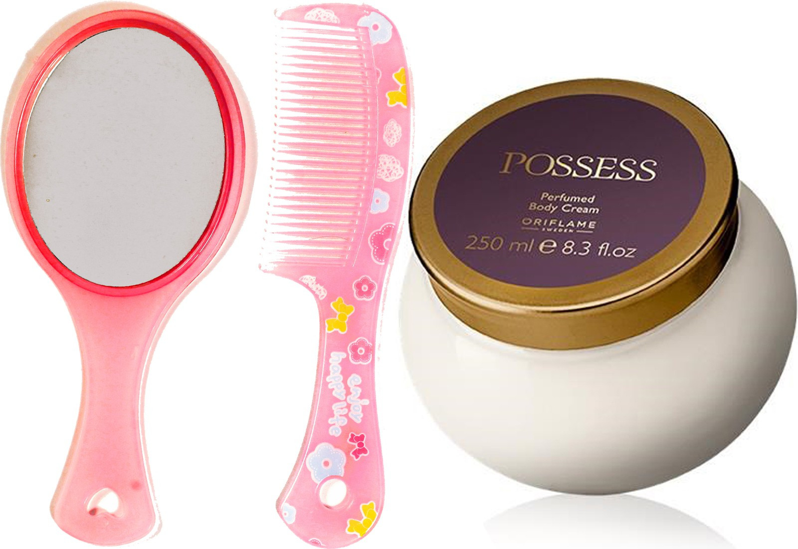 oriflame sweden Possess Perfumed Body Cream 250ml (31784) With Mirror & Comb Set image 1