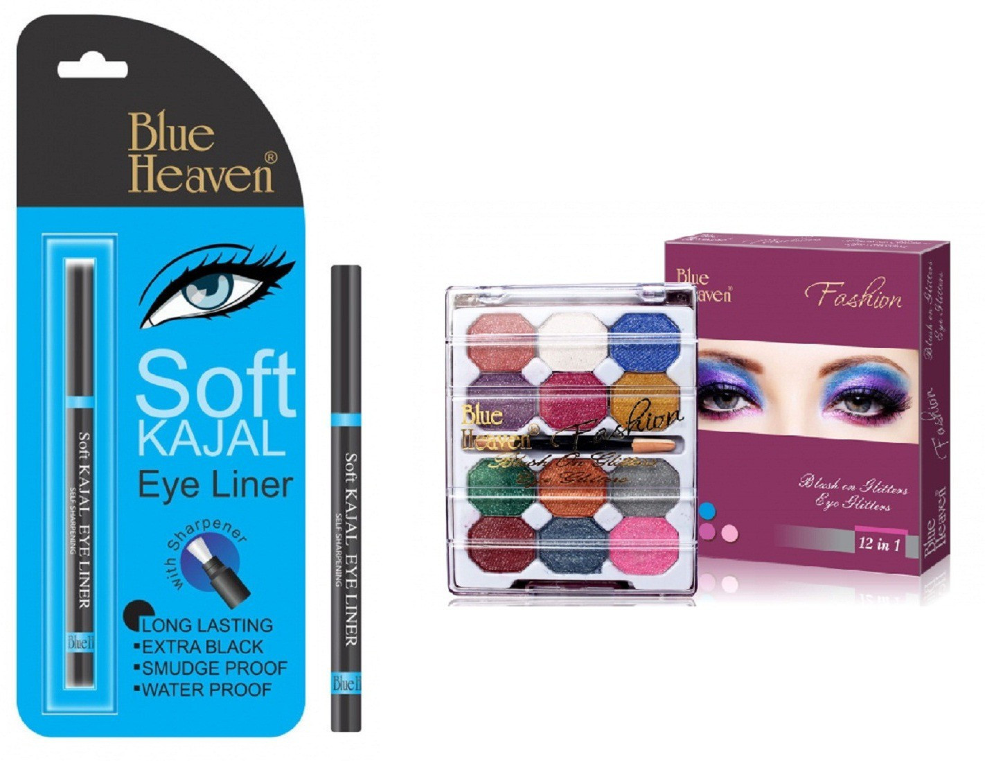 blue heaven SOFT KAJAL WITH 12 IN 1 EYE SHADOW image 1
